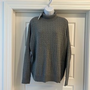 🆕 NWT Kim Rogers Cable Turtle Neck sweater. Size L. Gray.